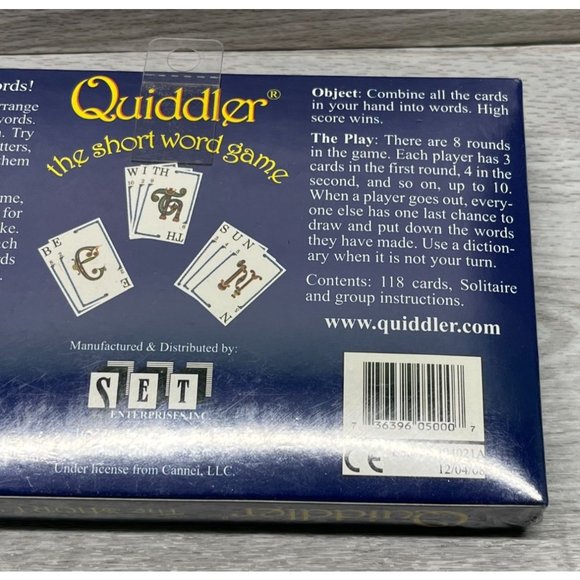 Quiddler Short Word Card Game For The Fun Of Words Vintage 1998 New - Picture 5 of 5